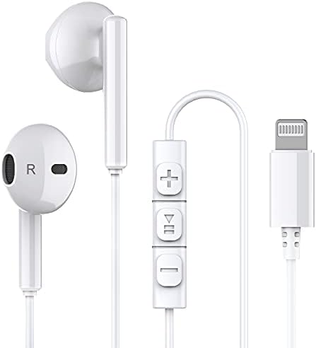 iPhone Headphones,Wired Lightning Headphones for iPhone 13 14 12 Pro Max MFi Certified Lightning Earbuds with Microphone & Volume Control for 11 XR SE