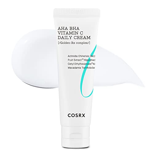 COSRX AHA BHA VITAMIN C Daily Cream 1.69 fl. oz 50 ml, Face Cream, Anti Aging, Plumping Skin, Natural, Fruit, Korean Skin Care