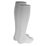 Truform Compression Socks, 15-20 mmHg Men's Cushion Foot, Knee High Over Calf Length, White, Large