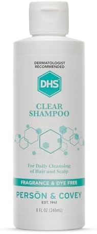 DHS Clear Shampoo - Women’s and Men’s Shampoo for Sensitive Skin/Unscented Cleansing Shampoo Cleans Hair and Treats Dry Scalp/Irritant-free, Paraben-free, Fragrance-free, and Dye-free / 8oz