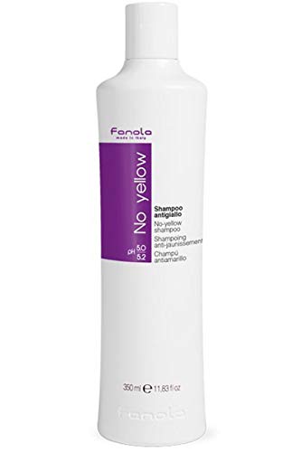 Fanola No Yellow Purple Shampoo - Color Depositing Toner for Blonde, Silver & Gray Hair - Removes Yellow Tones & Brassiness from Bleached & Highlighted Hair (11.83 Fl oz)