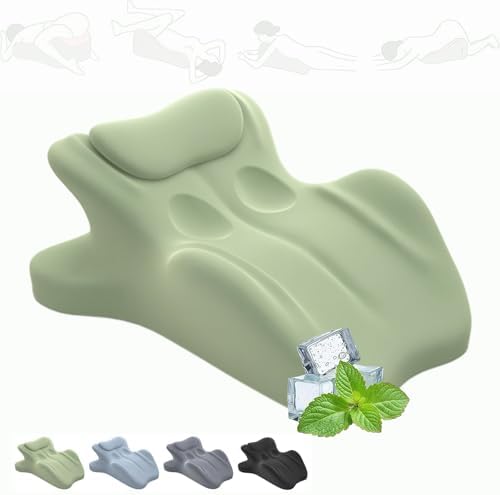 2025 New Vireon Sweet Spot Pillow, Chiro Monk Couple Pillow, for Intimacy, Wedge Pillow Memory Foam, Provides Waist and Neck Support, Recovers After Impact, Perfect Position Instantly (Green)