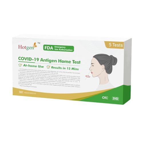COVID-19 Antigen Home Test - 1 Pack, 5 Tests Total, FDA EUA Authorized OTC at-Home Self Test,COVID Self Test Results in 15 Mins with Nasal Swab No Discomfort