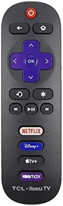 OEM Replacement Remote Control Compatible with All TCL Roku Smart TVs【Only Works with TCL Roku TV, Not for Roku Stick and Roku Box】 (Netflix/Disney Plus/Apple TV+ / HBO Max)