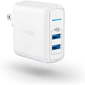 USB Charger, Anker Elite Dual Port 24W Wall Charger, PowerPort 2 with PowerIQ and Foldable Plug for iPhone 15/14/13/12/11 Series, iPad Pro/Air 2/Mini 3/Mini 4, Samsung S4/S5, and More