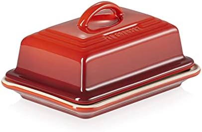 Le Creuset Stoneware European Butter Dish, Cerise