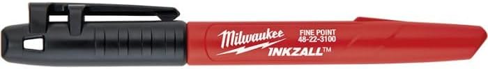 Milwaukee 48-22-3100 Inkzall Jobsite Fine Point Black Permanent Marker (12)