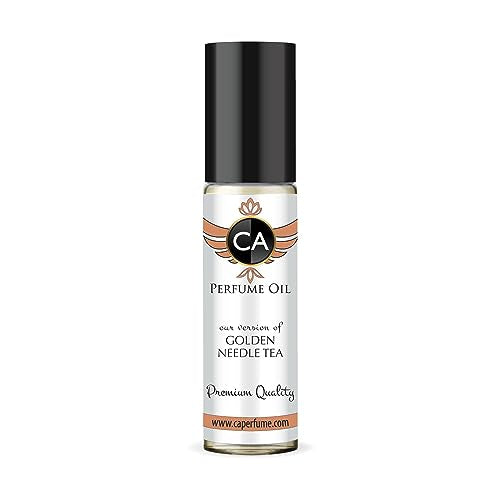 CA Perfume Impression of Jo M Golden Needle Tea For Women & Men Replica Fragrance Body Oil Alcohol-Free Essential Aromatherapy Sample Travel Size Concentrated Long Lasting Roll-On 0.3 Fl Oz/10ml