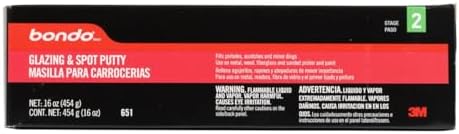 Bondo Glazing and Spot Putty, Fills Pinholes, Scratches, Minor Dings & Hairline Cracks, 16 oz, 1 Tube