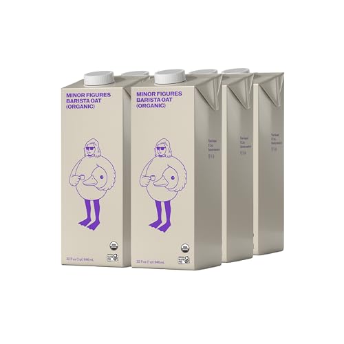 Minor Figures - Oat Milk - Organic - Barista Standard - 32 Oz - 6 Pack - Non Gmo - Plant Based - Vegan - Dairy Free - Shelf Stable - Unsweetened