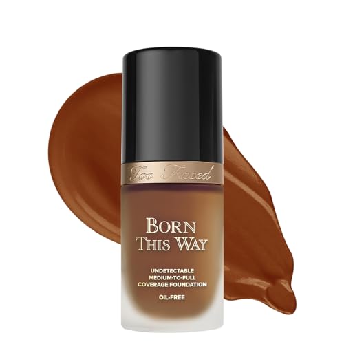 Too Faced Born This Way Natural Finish Longwear Liquid Foundation | Medium-To-Full Coverage | Hydrating + Oil Free, 1.01 fl. oz.