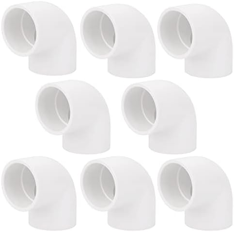 8Pack 1-1/4" 90 Degree Elbow PVC Pipe Fittings 2 Way Right Angle PVC Pipe Fitting, Furniture Build Grade SCH40 (Socket x Socket) 1.25" PVC Fitting Connectors for DIY PVC Shelf Garden Support Structure