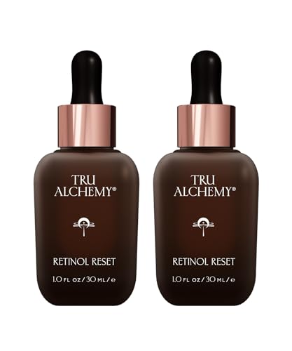 Tru Alchemy Retinol Reset Revitalizing Retinol Serum for face - Wrinkle Appearance Serum & Retinol Cream for Face w/Bakuchiol, Niacinamide for Overnight Renewal w/Long-Term Radiance - 1 fl oz (2-Pack)