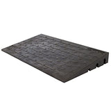 Silver Spring 4" High Rubber 3-Channel Threshold Ramp for Wheelchairs, Mobility Scooters, and Power Chairs, with Slip-Resistant Surface - DH-UP-84