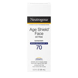 Neutrogena Age Shield Anti-Oxidant Face Lotion Sunscreen with Broad Spectrum SPF 70, Oil-Free & Non-Comedogenic Moisturizing Sunscreen to Prevent Signs of Aging, 3 fl. oz (Pack of 2)