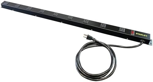 Stanley 31610 SurgeMax Pro 9 Outlet Metal Surge Protector, Black, 6 ft