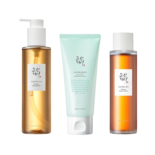 Beauty of Joseon Cleansing & Moisture Trio Ginseng Cleansing Oil Green Plum Cleanser Ginseng Essence Water Deep Cleansing and Hydration Korean Skincare