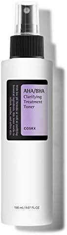 COSRX AHA/BHA Treatment Toner 5.07 fl.oz/ 150ml, Facial Exfoliating Spray for Whiteheads, Pores, & Uneven Skin, Korean Toner, Not Tested on Animals, No Parabens, No Sulfates, Korean Skin Care