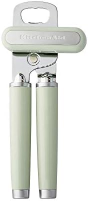 KitchenAid Classic Multifunction Can Opener and Bottle Opener Easy to Use, Razor Sharp Stainless Steel Cutting Wheel, Soft Ergonomic Handles, Pistachio
