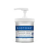BIOTONE Advanced Therapy Massage Creme, Hypoallergenic and Fragrance-Free, Ideal Glide and Workability, Less Reapplications, Non-Greasy Finish