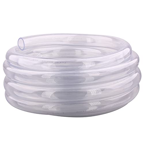 DERNORD PVC Tubing 1"ID X 1 1/4"OD Flexible Clear Vinyl Hose 25 Feet for Food Grade