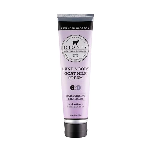 Dionis Goat Milk Skincare 3.3 oz Lavender Blossom Hand & Body Cream - Travel Size Hand Lotion For Hydrating & Moisturizing Dry Skin - Cruelty Free Cream Made In The USA - Paraben Free Formula