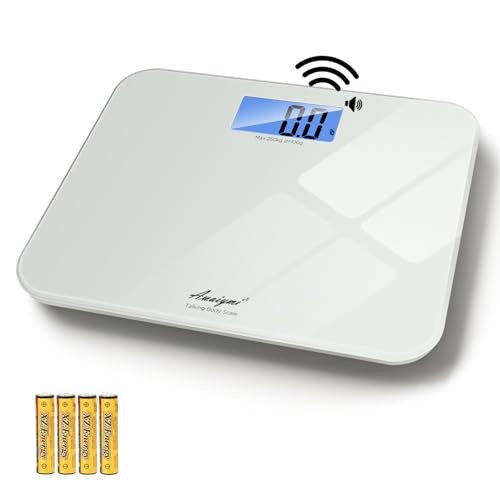 Talking Scales for Body Weight, Highly Accurate Digital Talking Bathroom Scale with Large LCD Screen, Auto On & Off, Talking Scales for Visually Impaired or Elderly, Includes Batteries, 551 LB