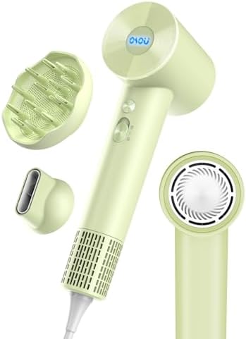 Hair Dryer with Diffuser for Curly Hair, Negative Ionic Hairdryer, High-Speed Blow Dryer with 110, 000 RPM Brushless Motor, Fast Drying Lightweight Travel Hairdryer, Low Noise Quiet Hair Dryers