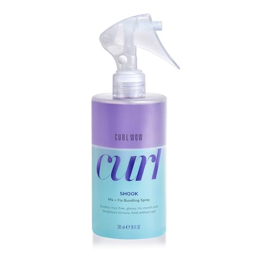 COLOR WOW Curl Wow Shook Mix + Fix Bundling Spray – Shake-to-activate spray combines powerful hydrators + crunch-free polymers for perfectly defined, glossy, frizz-free curls