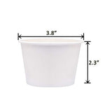 Belinlen Paper Ice Cream Cups, Paper Hot/Cold Soup Cups - 100 Count (White) (8 oz)