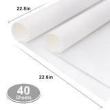 BEISHIDA 40 PCS White Floral Wrap Matte Floral Wrapping Paper Flower Bouquet Wrapping Paper Waterproof Wrap Craft Wrapping Paper for Bouquet Florist Supplies Wedding Floral Graduation