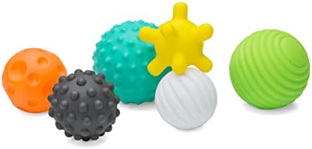 Infantino Textured Multi Ball Set - Toy for Sensory Exploration and Engagement for Ages 6 Months and up, 6 Piece Set