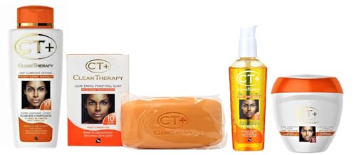 CT+ Clear Therapy Extra Lightening Skin Cream 6.76 & Lotion 8.45oz & Soap 6.17oz & Serum 2.37oz & Liner101 LPS40 Pencil & Sample Fragrance