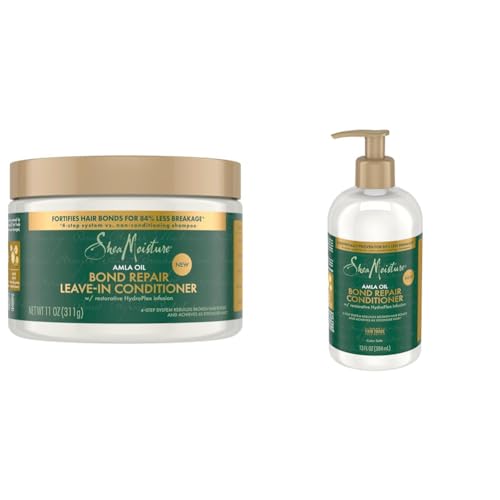 SheaMoisture Bond Repair Leave-In Conditioner 11 oz & Conditioner 13 oz to Strengthen Hair with Amla Oil