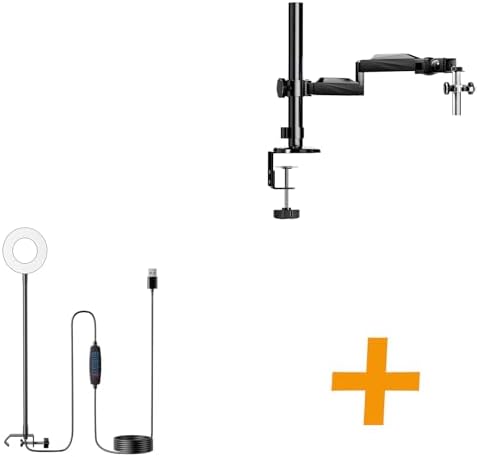 Elikliv Digital Microscope Gooseneck LED Light GL01, Three Color Modes, Brightness Adjustable, Flexible Gooseneck Light with Clamp+AM03
