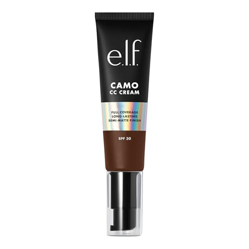 e.l.f. Camo CC Cream, Color Correcting Medium-To-Full Coverage Foundation with SPF 30, Rich 650 C, 1.05 Oz (30g)