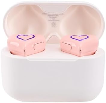 Yoidesu Upgraded Heart Shaped Earbuds with Light, Earbuds Stylish Luminous with Charging Case, Noise Cancelling HiFi Stereo Sound BT5.3 Earphones, Gifts for Girls Friends