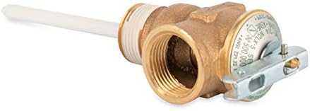 Camco Automatic Temperature and Pressure Relief Valve with Extension Probe and Lever | Features an All Brass Body with a Stainless Steel Pressure Spring | (10473)
