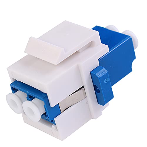 6 Pack Duplex LC to LC F/F Coupler Keystone Jack Modular for Patch Panels and Wall Plates,Surface Mount Boxes, LC UPC Fiber Optic Adapter Compatible with SingleMode Multimode|1.25G/10GB OS1-2/OM1-3)