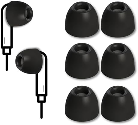 Comply 500 Core Series | Memory Foam Replacement IEM Ear Tips for KZ, Moondrop, FiiO Sennheiser & More | Superior Noise Isolation, Ultimate Comfort, Secure Fit | Round, Black (S/M/L) (3 Pairs)