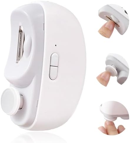 3 in 1 Electric Nail Clipper, 2 Speeds Automatic Baby Nail Clippers with Led Light & USB Rechargeable Safety Fingernail Trimmer for Kids Adults Seniors (White)