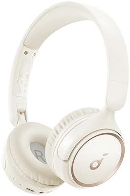 Soundcore H30i Wireless On-Ear Headphones, Foldable Design, Pure Bass, 70H Playtime, Bluetooth 5.3, Lightweight and Comfortable, App Connectivity, Multipoint Connection (White) (Renewed)