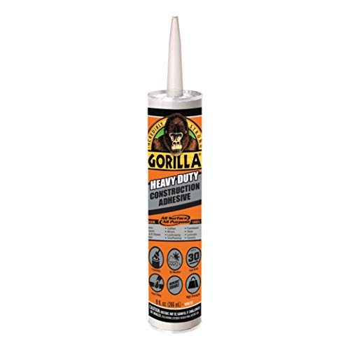 Gorilla 8010003 Heavy Duty Construction Adhesive 9 Ounce Cartridge, 1-Pack, White