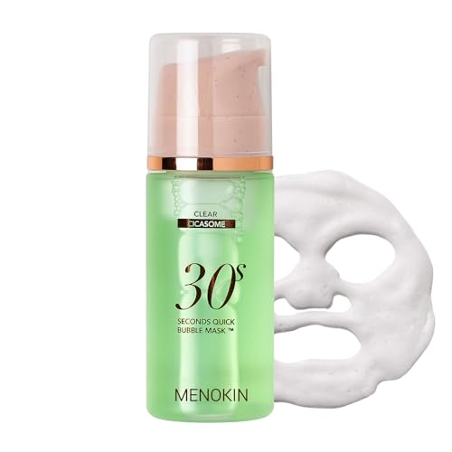 MENOKIN 30 Seconds Bubble Serum Mask [No wait, Simply rubbing the bubble into your skin, finish the facial mask][CLEAR] Centella asiatica & calming mask, Radiance-boosting 3.21 fl.oz