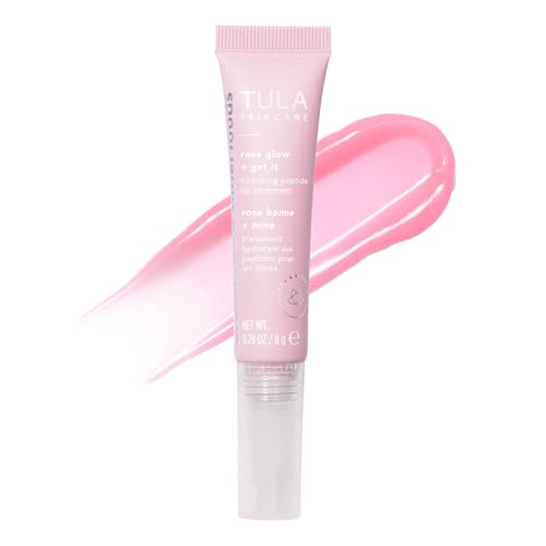 TULA Skin Care Rose Glow + Get It Lip Balm - Hydrating Peptide Lip Treatment with Hyaluronic Acid & Vitamin E, 0.28 oz.