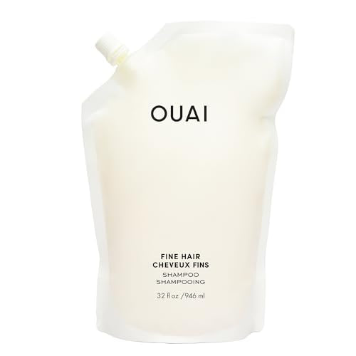OUAI Fine Shampoo Refill - Volumizing Shampoo with Strengthening Keratin, Biotin & Chia Seed Oil for Fine Hair - Delivers Weightless Body - Paraben, Phthalate & Sulfate Free Hair Care (32 Fl Oz)