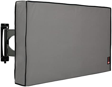 iBirdie Outdoor TV Cover 70 to 75 inch Weatherproof, Cover Size 68''L x 42''H, Waterproof for Outside Flat Screen 70 to 75 inch TV, Grey, 600D Thick Fabric Screen Protector with Bottom