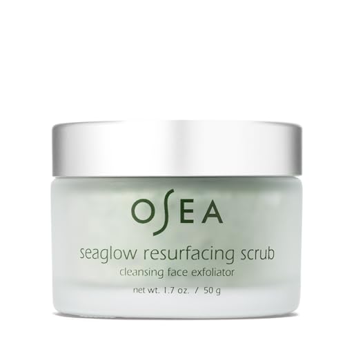 OSEA Seaglow Resurfacing Face Cleanser and Scrub 1.7oz - Facial Scrub - Facial Cleanser - 2-in1 Face Scrub & Cleanser for All Skin Types - Facial Exfoliator and Cleanser - Clean Beauty - Vegan