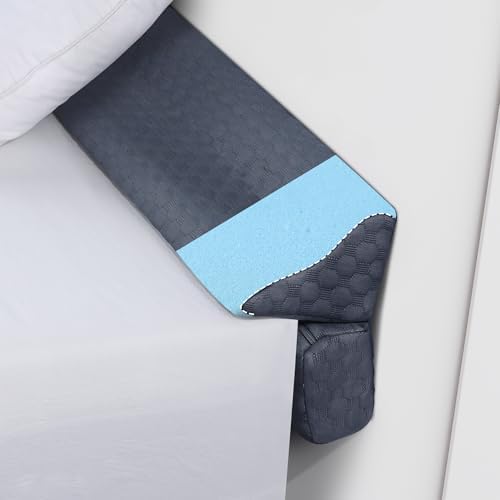 HOMBYS Bed Wedge Pillow for Headboard,Foldable Bed Mattress Gap Filler King Size,Pillow Wedge for Headboard Gap, High Density Foam Bed Crack Pillow,Multifunctional Bed Spacer Filler from Wall,Grey