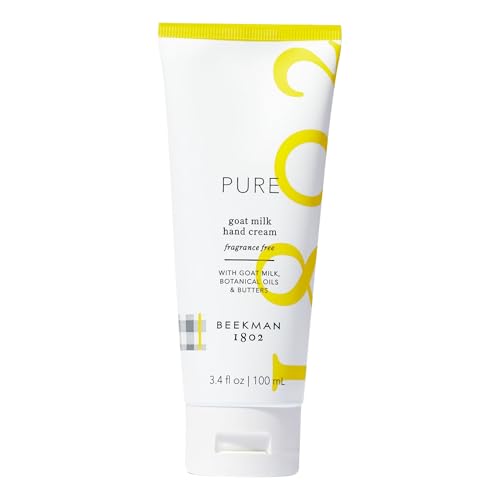 Beekman 1802 Pure Goat Milk Hand Cream - 3.4 oz - Moisturizing Lotion for Dry Skin - Anti-Aging Hydration - Good for Sensitive Skin - Cruelty Free - Packaging May Vary